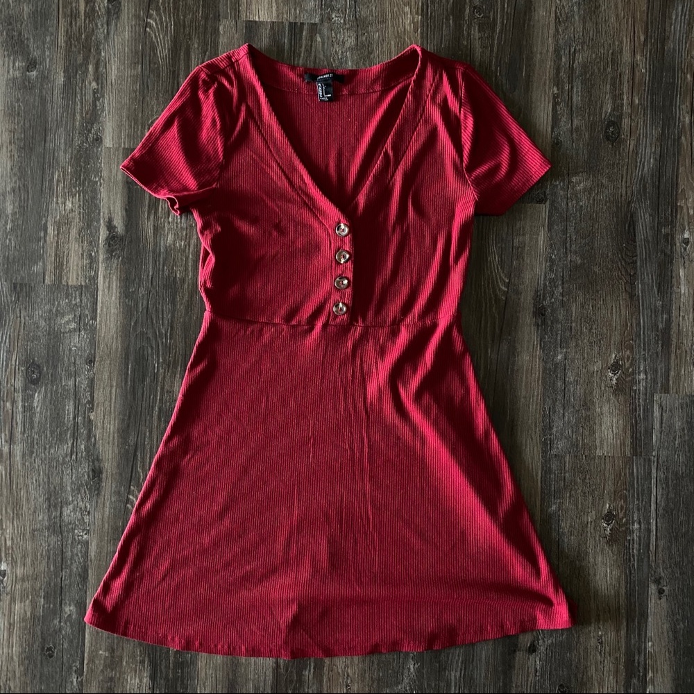 Forever 21 Cherry Wine Mini Dress